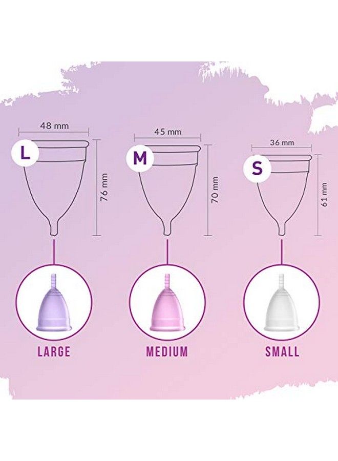 Sirona كوب الحيض القابل لإعادة الاستخدام للنساء؛ حجم كبير مع الحقيبة. رائحة فائقة النعومة وخالية من الطفح الجلدي؛ 100% سيليكون من الدرجة الطبية؛ لا تسرب. حماية لمدة تصل إلى 810 ساعة؛ مسجل لدى إدارة الغذاء والدواء الأمريكية - Image 5
