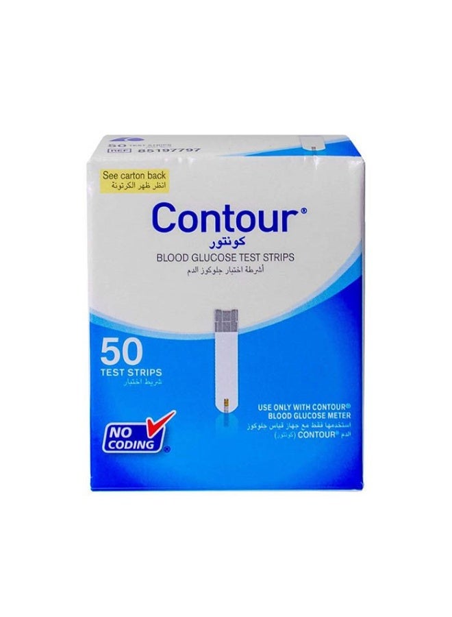 شرائط اختبار نسبة السكر في الدم Contour Ascensia - 50 شريطًا لمراقبة مرض السكري بدقة وسرعة