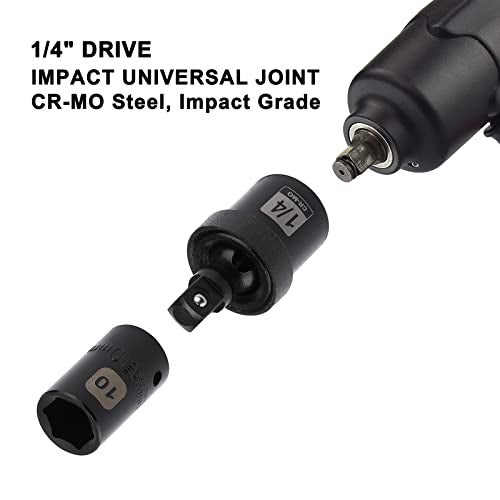Mayouko 55PCS 1/4 Inch Drive Master Impact Socket Set, Metric/SAE, Deep/Shallow, 6 Point, CR-V, 5/32 Inch - 9/16 Inch, 4mm - 15mm, With Extensions,Adapters,Universal Joint - Image 3