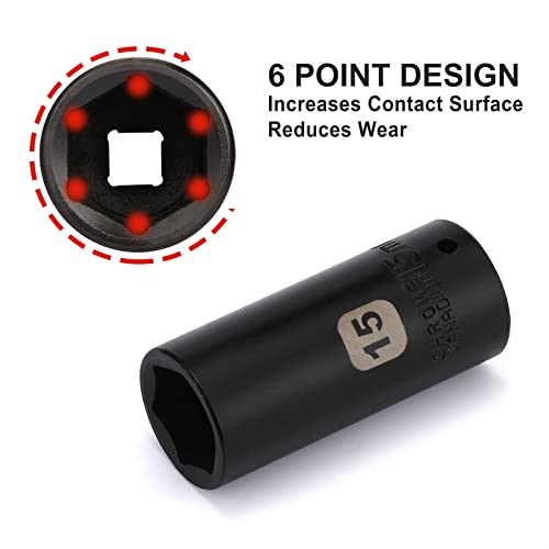Mayouko 55PCS 1/4 Inch Drive Master Impact Socket Set, Metric/SAE, Deep/Shallow, 6 Point, CR-V, 5/32 Inch - 9/16 Inch, 4mm - 15mm, With Extensions,Adapters,Universal Joint - Image 2