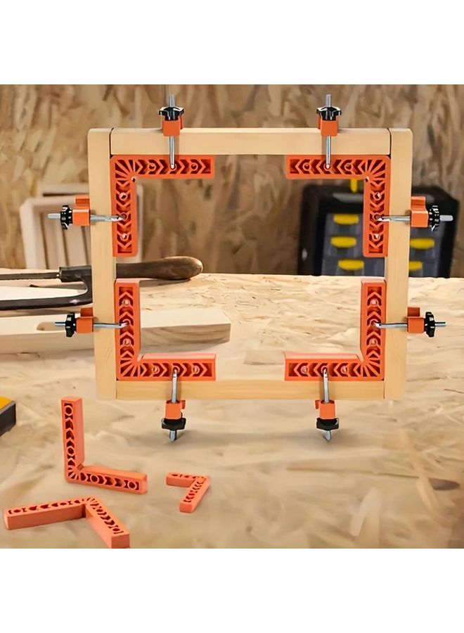4 قطع من أداة تحديد الزاوية القائمة على شكل حرف L بزاوية 90 درجة لتثبيت وتحديد موضع الأعمال الخشبية، أداة مساعدة للتثبيت لصناعة الخزائن والصناديق، ملحقات تثبيت النجارة. - Image 4