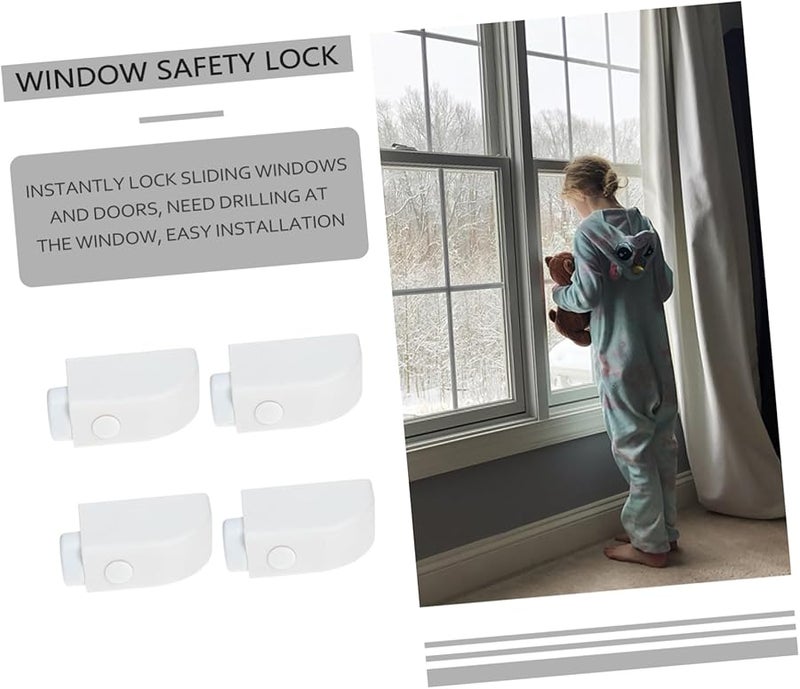Artibetter 4 Pack Sliding Door Safety Lock Child Proof Window Anti Theft Security Stopper - Image 5