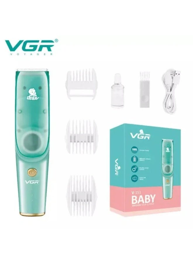 VGR V-151 Baby Vacuum Hair Clipper, Green - Image 1