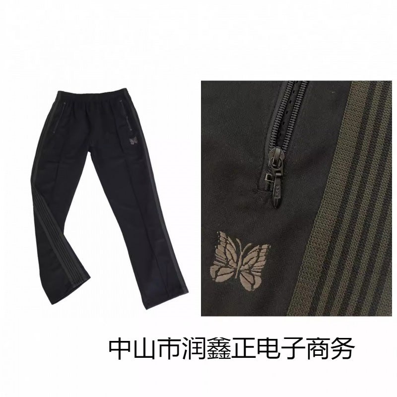 Correct Version N Embroidered Butterfly Pants Side Stripesd Pants Men'S And Women'S Sports Casual Pants School Uniform Suit Export - Image 5