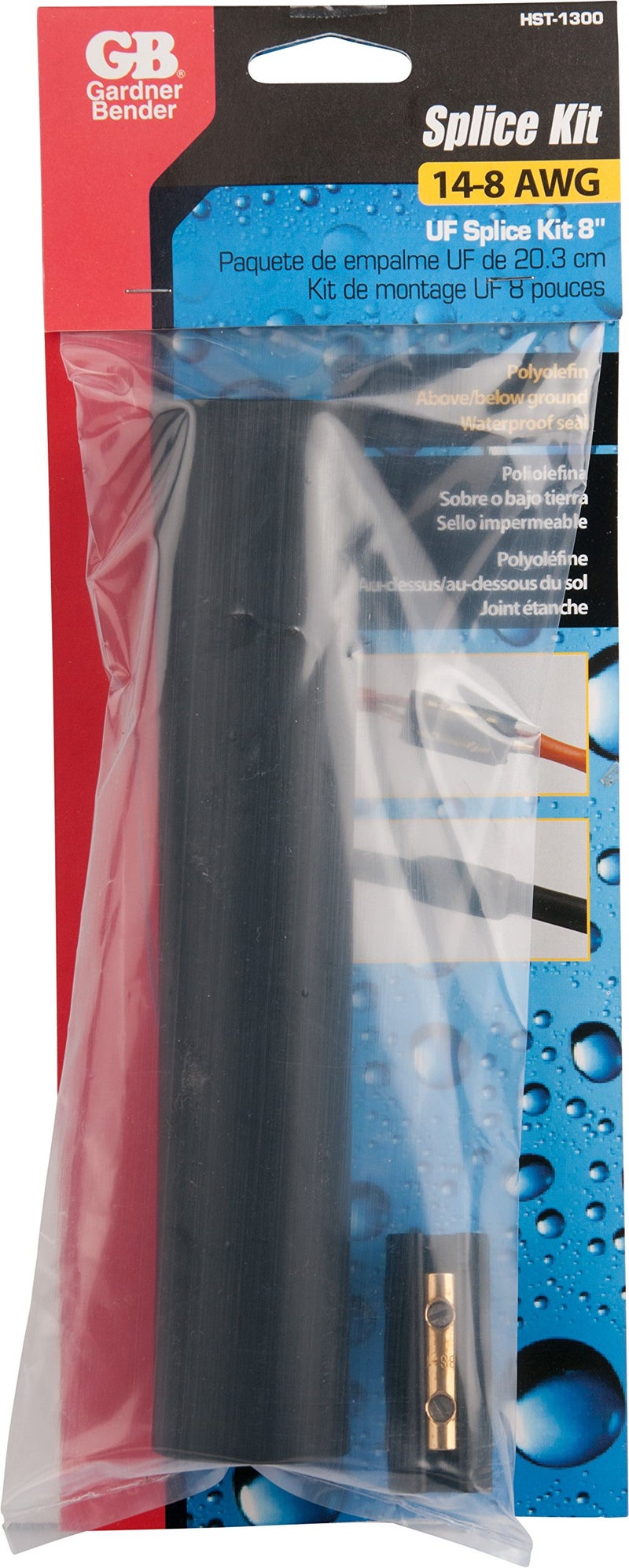 Gardner Bender HST-1300 Underground Cable Kit for Waterproof, 14-8 AWG, UF Copper Wire-Includes: 8 inch. Heavy-Wall Heat Shrink & Screw Splice Connectors , Black - Image 3
