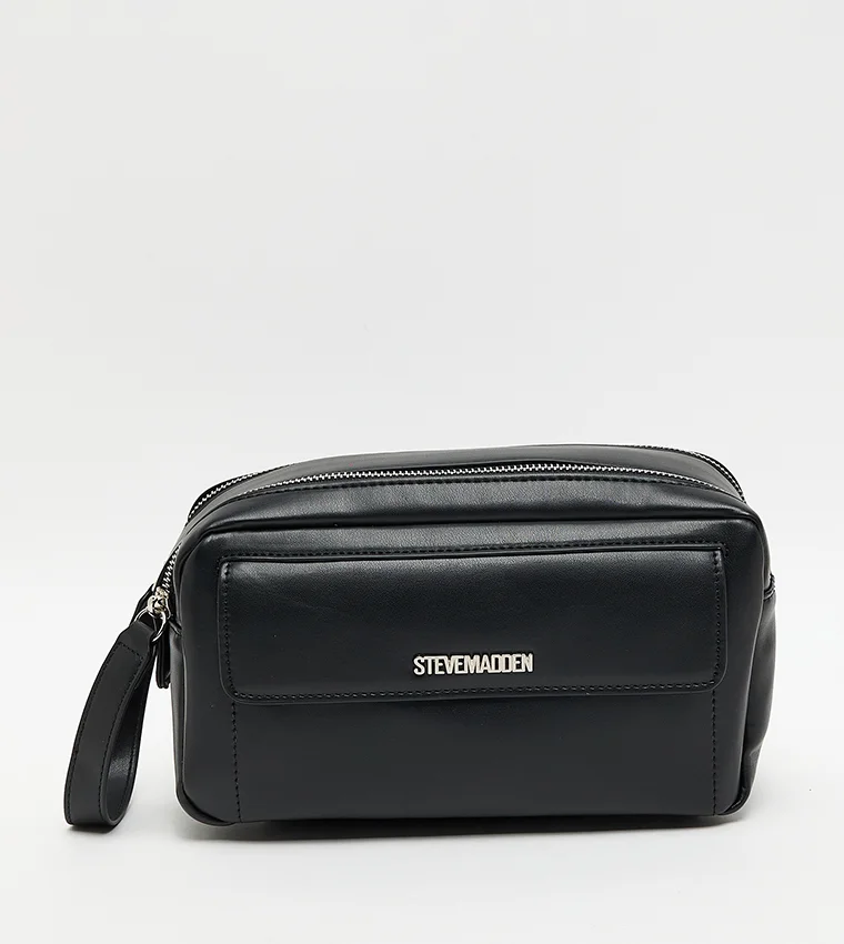 Steve Madden Logo Detail Zippered Cosmetic Pouch