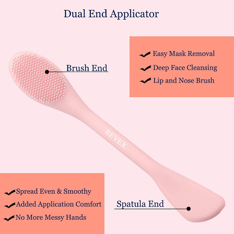 REVEX Silicone Face Mask Applicator,Face Scrubber,Exfoliating Pore Scrubber,Pore Cleaning Brush,2Pcs Mask Applicator Tool for Facial Mud,Face Brush for Women Men.(Pink+Gray) - Image 3