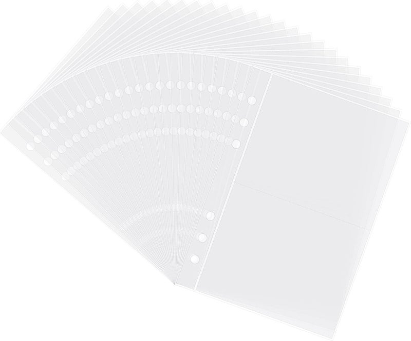 LingLingo Clear Double-Sided Refill Inner Pages for Transparent Jewelry Storage Book 6 Ring Binder, 24 Sheets 96 Pockets - Image 1
