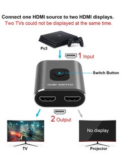 Generic HDMI Switch 4K 60Hz, Bi-Directional HDMI Switcher 2 in 1 Out, HDMI Splitter 1 in 2 Out, Plug and Play, HDMI Switch Supports 4K 3D 1080P for PS4 Xbox Blu-Ray Player Fire Stick PC HDTV (Silvery)  - Image 5