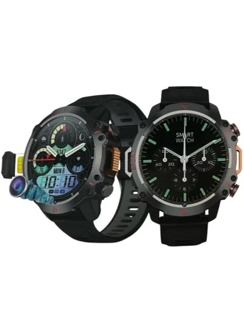 Smartbarry CY02 5G Smartwatch with SIM Card, Camera & Dual Straps – Rugged Outdoor Round Dial Watch - Image 2