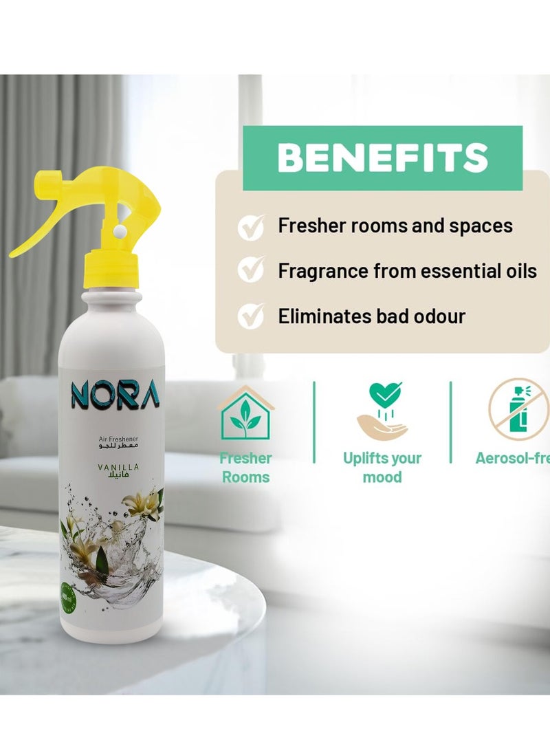 NORA 3-Pack Vanilla Air Freshener Spray – Freshens Rooms, Uplifts Mood & Eliminates Odors - Image 3