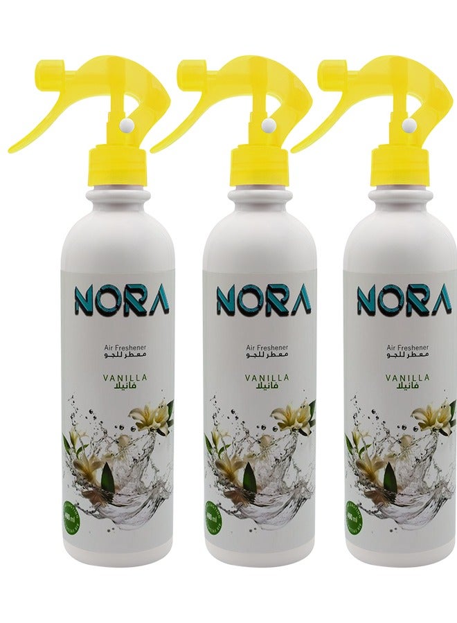 NORA 3-Pack Vanilla Air Freshener Spray – Freshens Rooms, Uplifts Mood & Eliminates Odors - Image 1