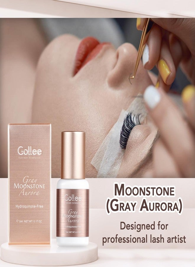 GOLLEEPRO Moonstone Gray Eyelash Extension Glue, Lash Glue for Eyelash Extensions -(0.17fl.oz / 5ml) 0.5-1 Sec Fast Drying/Retention 6-8 Week Eyelash Adhesive for Eyelash Extensions Professional Salon Supplies - Image 3