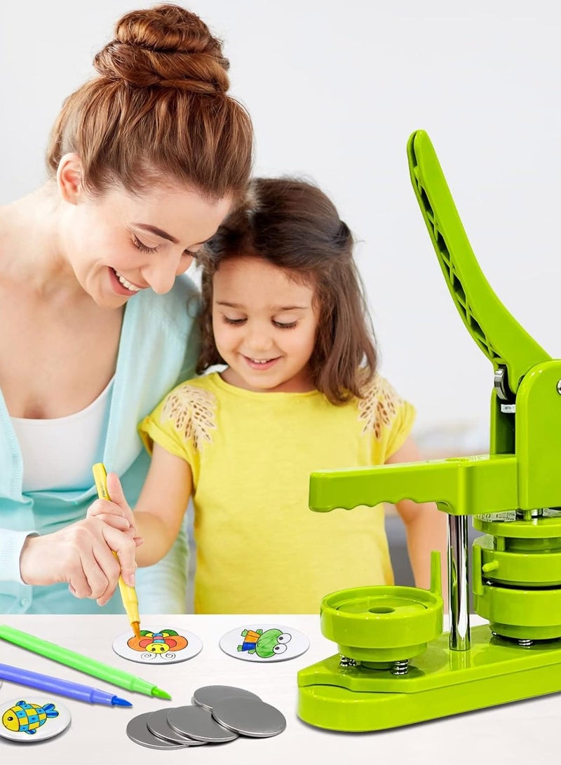 Kidle Badge Machine Combo Set Rotary Green Plastic Machine Replaceable Moulds Barking Badge Homemade Machine  - Image 2