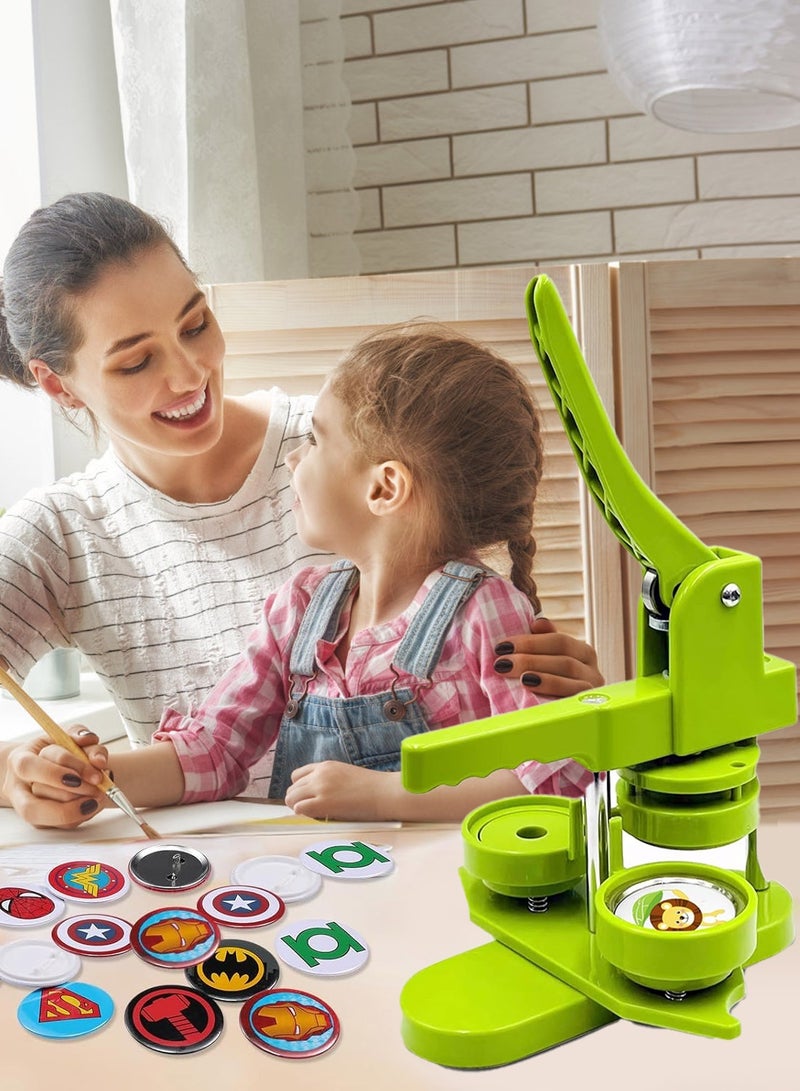 Kidle Badge Machine Combo Set Rotary Green Plastic Machine Replaceable Moulds Barking Badge Homemade Machine  - Image 1