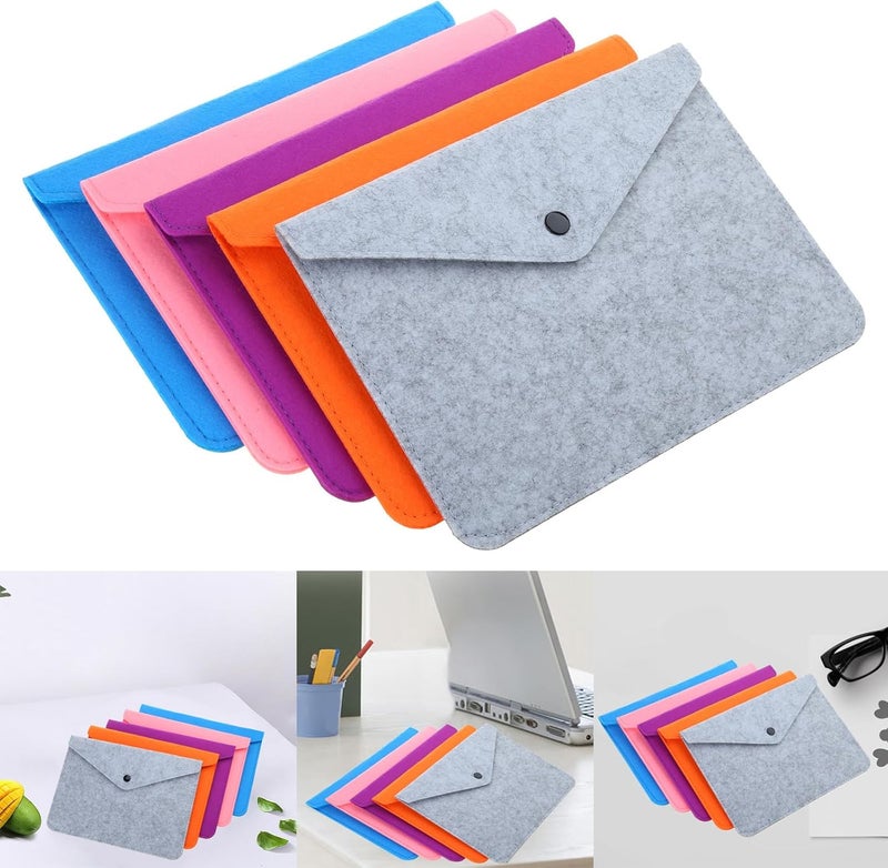 Oil resistant Felt File Folder Briefcases Document Bag Paper Folder Portfolios Case Letter Envelope Handbag Button Closure Foldable Case Market mainstream color picks - Image 2