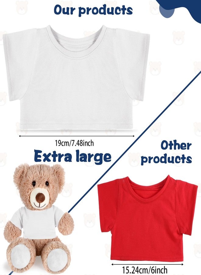 RoundFunny Bear Tee Shirt Fit 14-18inch Bear Clothes Stuffed Animal Clothes Shirt Basic Stuffed Dolls Shirt, White, Valentine's Day Gifts - Image 3