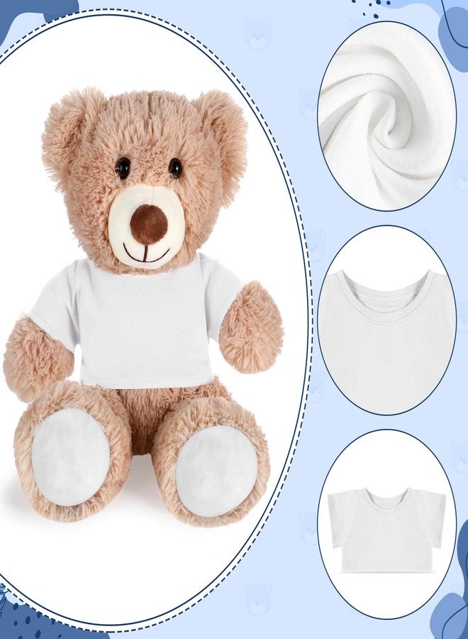 RoundFunny Bear Tee Shirt Fit 14-18inch Bear Clothes Stuffed Animal Clothes Shirt Basic Stuffed Dolls Shirt, White, Valentine's Day Gifts - Image 4
