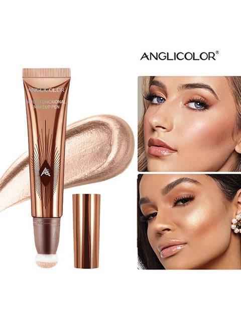 Liquid Highlighter Makeup Stick 3D Sparkling Effect, Cream Highlighter Lightweight, Easy to Spread, Highlighter Makeup Long-lasting, Natural Makeup Effect, 01#Spotlight