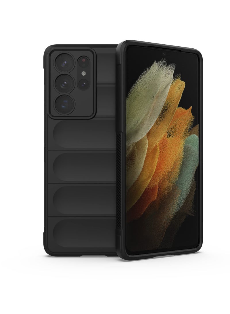 Phone case cover Magic Shield TPU + Silicone Shockproof Phone Case For Samsung Galaxy S21 Ultra (Black) - Image 1