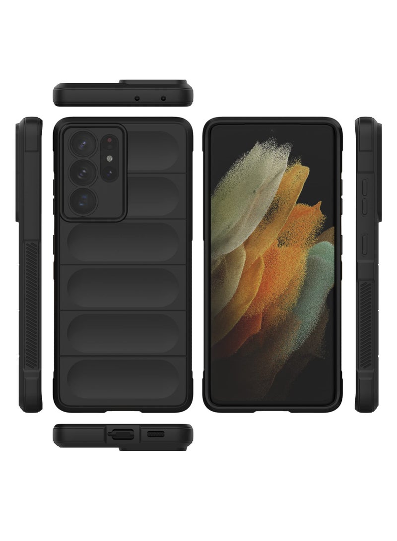 Phone case cover Magic Shield TPU + Silicone Shockproof Phone Case For Samsung Galaxy S21 Ultra (Black) - Image 4