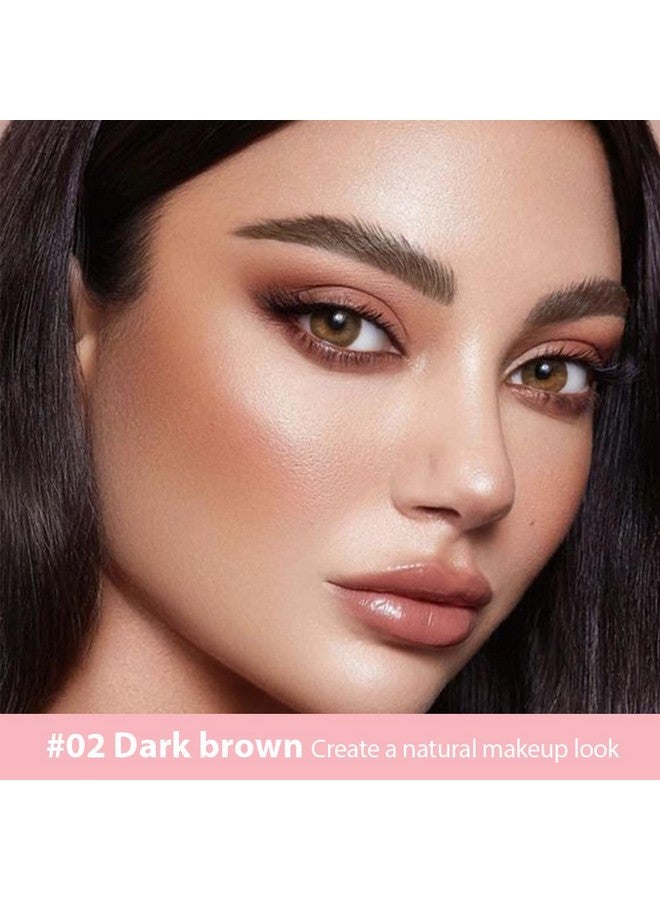 evpct 2Pcs Dark Brown Magic Microblading Dual-Ended Eyebrow Contouring Pen Brow Pencil, With 4 Brush Micro-Fork-Tips Applicator And Precise Brush-Tip, Hair Like Strokes, With Dual-Ended Eyebrow Brush - Image 2