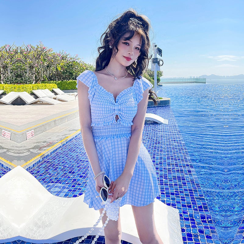 2026 New Women''s One-Piece Skirt-Style Swimsuit, College Style, Ins-Style, Covers the Body, Slimming, Conservative Summer Swimsuit for Women, Suitable for Hot Springs - Image 5
