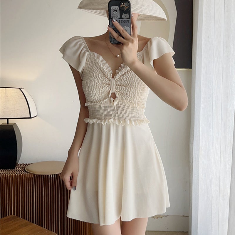 2026 New Women''s One-Piece Skirt-Style Swimsuit, College Style, Ins-Style, Covers the Body, Slimming, Conservative Summer Swimsuit for Women, Suitable for Hot Springs - Image 1