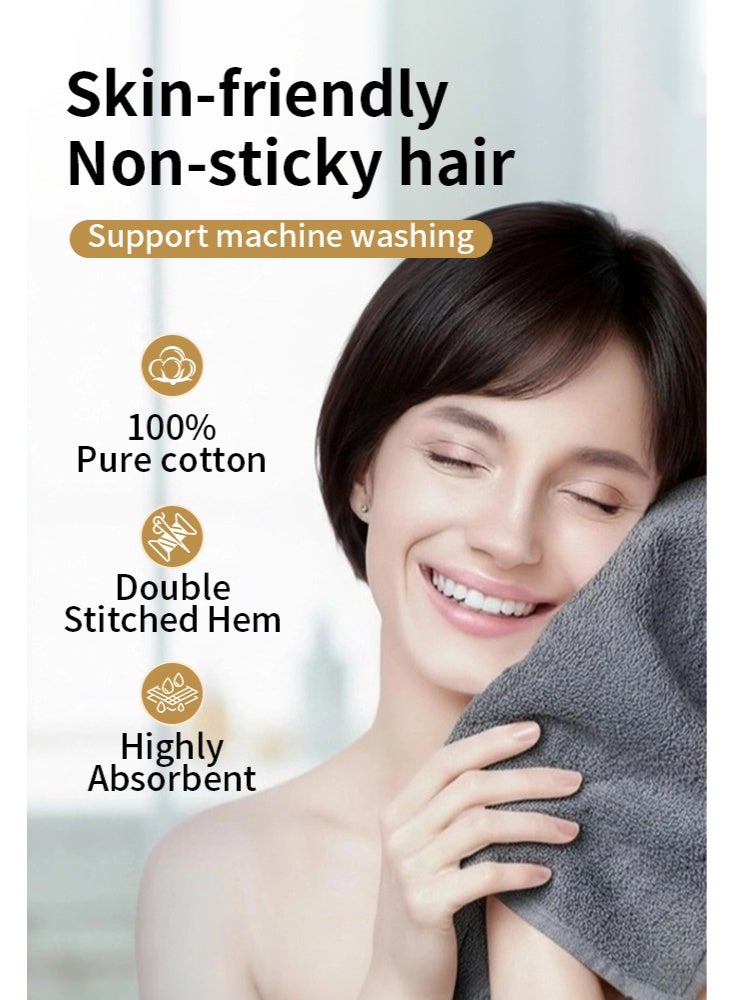 3 قطعة 100٪ مناشف القطن سوبر ناعمة وممتصة 3 مناشف حمام فندق فاخر ومنتجع صحي نوعية ممتازة مناشف حمام - أبيض ورمادي وأزرق - Image 3