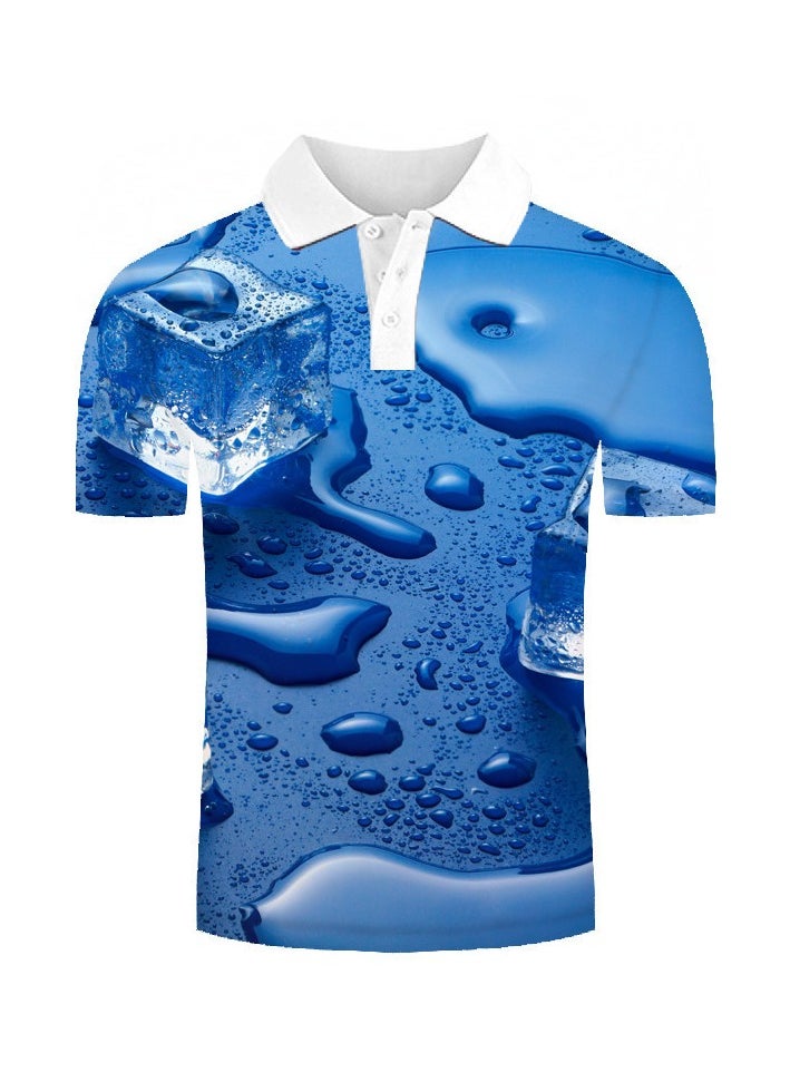 KUYING New One Piece Printed Casual Polo Shirt  - Image 1