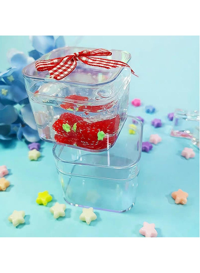 SYOSI Small Acrylic Box with Lid Candy Clear Display Square Cube Transparent Containers for Jewelry Storage Wedding Party Favor Gift 2.2x 2.2x1.7Inch - Image 4
