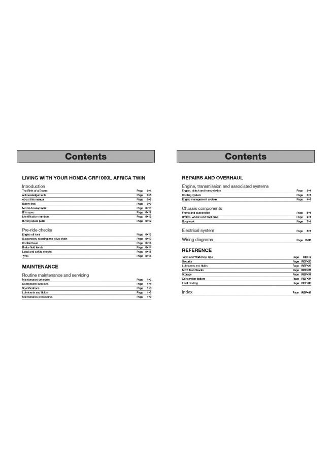 Honda CRF1000L Africa Twin Service & Repair Manual (2016 to 2018)  - Image 5