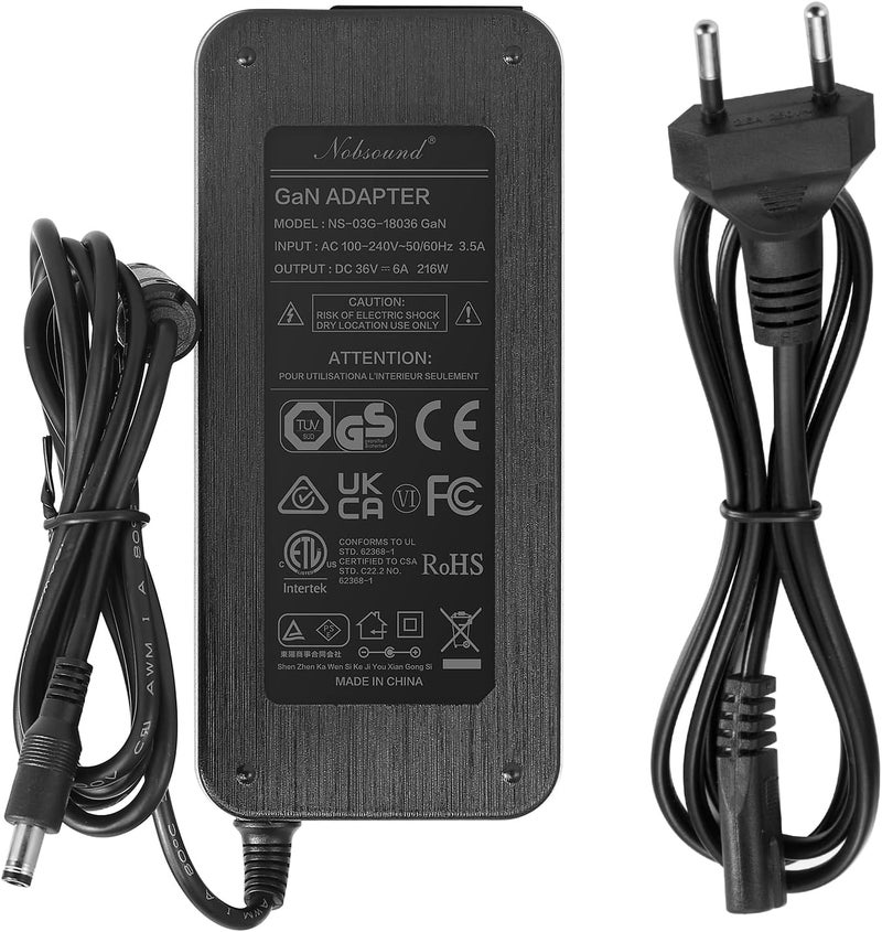 Nobsound 216W 36V/6A DC Power Supply Adapter Charger AC 100-240V Transformer (36V/6A) - Image 1