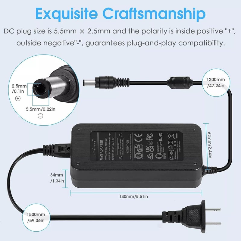 Nobsound 216W 36V/6A DC Power Supply Adapter Charger AC 100-240V Transformer (36V/6A) - Image 3