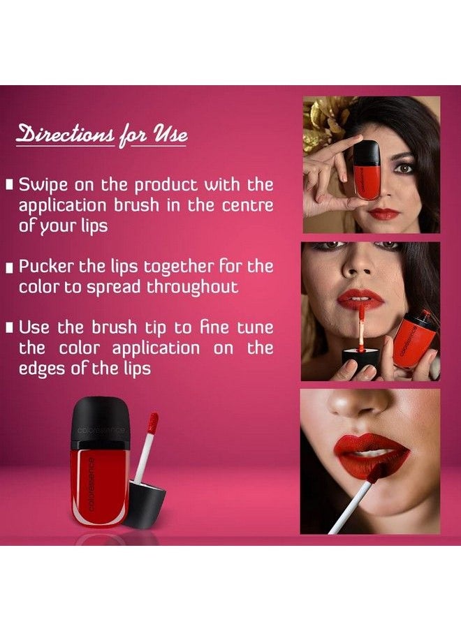Coloressence Intense Liquid Lip Color Longlasting Waterproof Soft Matte Smudgeproof Lipstick Brown Pic 8Ml  - Image 4