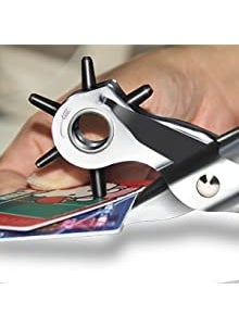 Honexa Honexa Heavy Duty Revolving Punch Plier Kit Punch Hole Tool including Punch Plier Brass Pad Screwdriver and Grinding Rod for Belt Saddle Watch Strap Shoe Fabric Paper etc  - Image 5