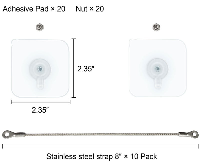 xicveiuz 10 Pack, 8 inches Furniture Anchors Kit for Baby Proofing, Adhesive TV Safety Straps Use to Prevent Falling and Anti Tip, No Drill Dresser Or Cabinet to Wall Anchors (xicveiuz) - Image 5
