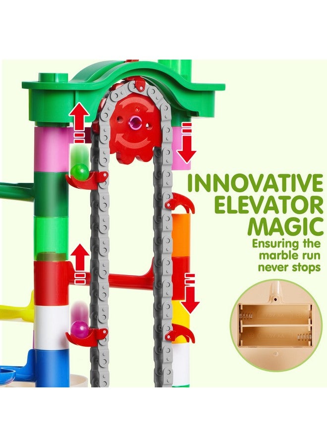 JOYIN 236Pcs Glowing Marble Run with Motorized Elevator- Construction Building Blocks Toys with 30 Glow in The Dark Plastic Marbles, Easter STEM Gifts for Boys and Girls - Image 2