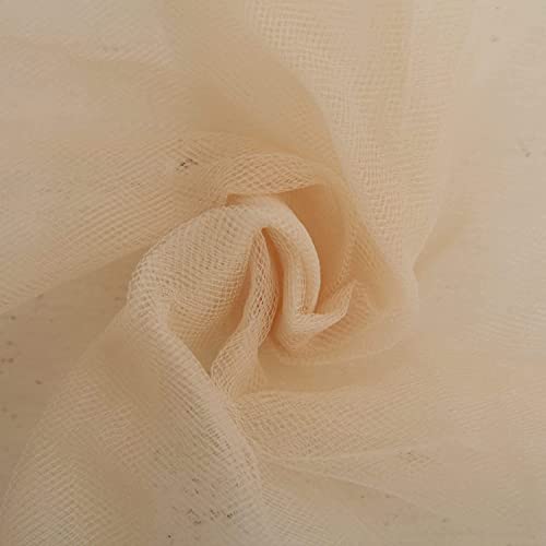 INKAJ Multi Purpose Solid Nylon Soft Net Combination Fabric - for Wedding, Parties, Costumes, and Decoration (32.8 x 4 Feet, Beige) - Image 1
