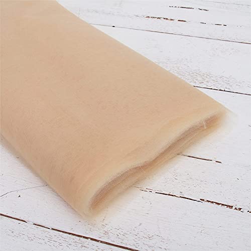 INKAJ Multi Purpose Solid Nylon Soft Net Combination Fabric - for Wedding, Parties, Costumes, and Decoration (32.8 x 4 Feet, Beige) - Image 2