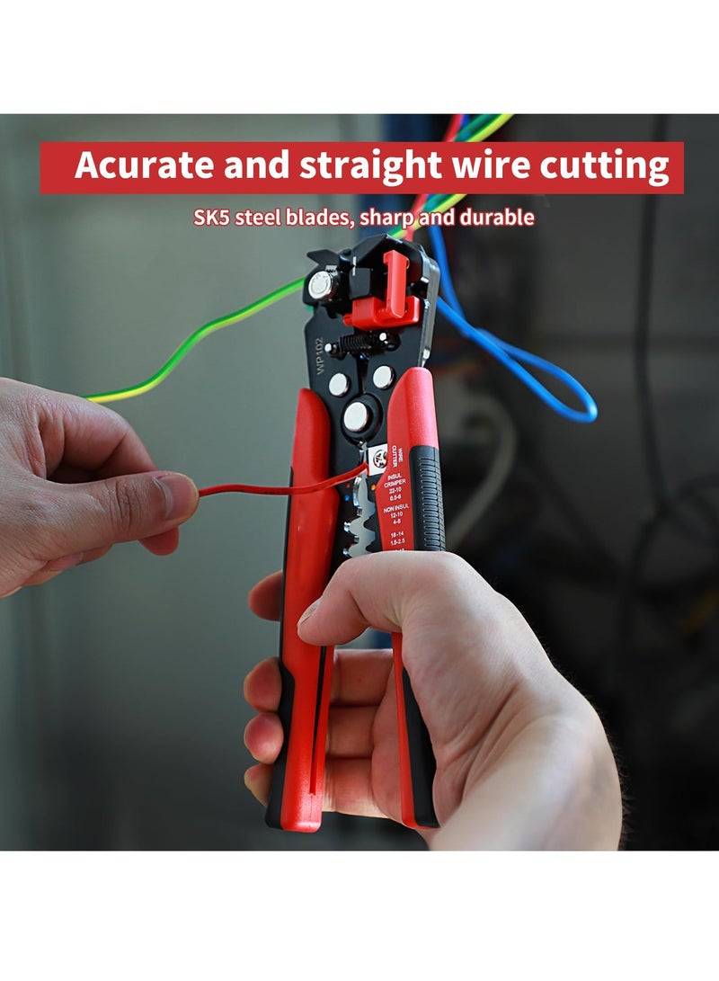 3 in 1 Automatic Universal Wire Stripping Tool, 10-24 AWG Self Adjusting Wire Stripper/Wire Crimper/Wire Cutter, Multifunctional Wire stripper and Crimping Tool, 8 Inch - Image 3