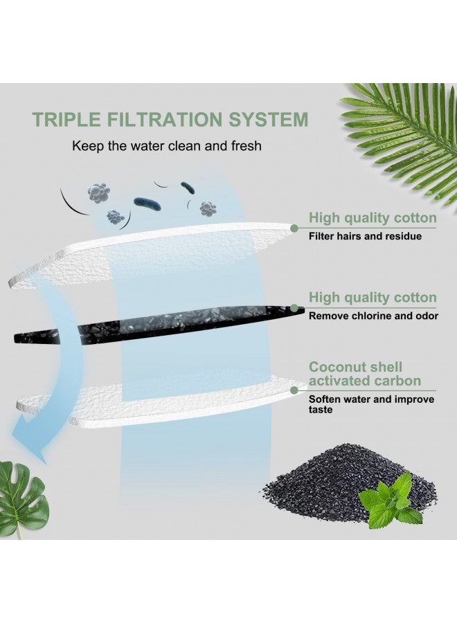 Cirfifth Cat Water Fountain Filters, Compatible with Stainless Steel Pet Fountain 8 Filters with 8 Sponges Replacement Filters for Cat Fountain (8 Filters& 8 Sponges) - Image 2