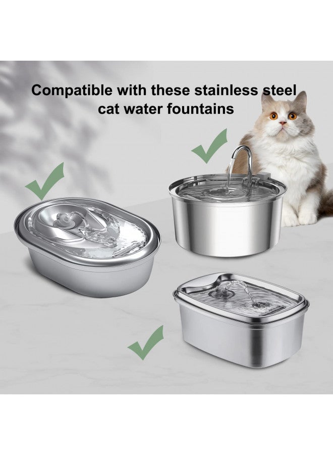 Cirfifth Cat Water Fountain Filters, Compatible with Stainless Steel Pet Fountain 8 Filters with 8 Sponges Replacement Filters for Cat Fountain (8 Filters& 8 Sponges) - Image 1