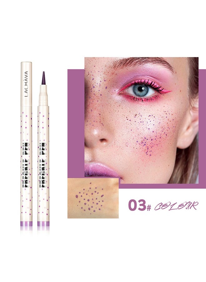Freckle Pen, Freckle Makeup Pen for Face, Soft Dot Spot Pen for Natural Lifelike Makeup, Waterproof Long Lasting Quick Dry Faux Freckle Pen, Soft Artificial Freckles Makeup Face Decoration(03#)