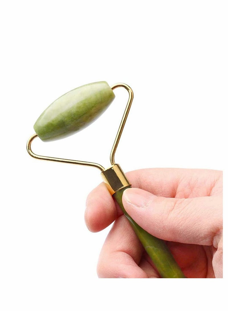 Excefore Jade Roller & Gua Sha Set, Gua Sha Massager Slimming Tool, Facial Face Jade Roller Natural Stone & Gua Sha Set Beauty Tool for Neck and Eye Treatment, Skin Tightening, Lift Firming - Image 3