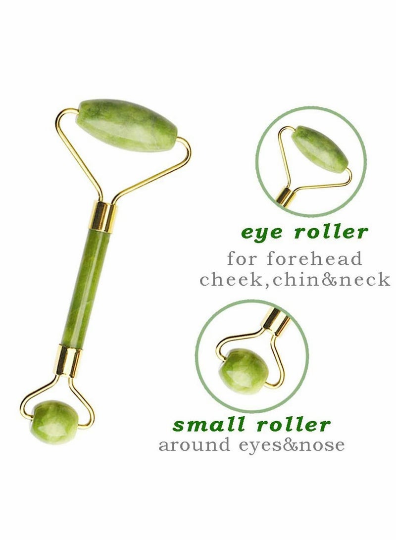 Excefore Jade Roller & Gua Sha Set, Gua Sha Massager Slimming Tool, Facial Face Jade Roller Natural Stone & Gua Sha Set Beauty Tool for Neck and Eye Treatment, Skin Tightening, Lift Firming - Image 2