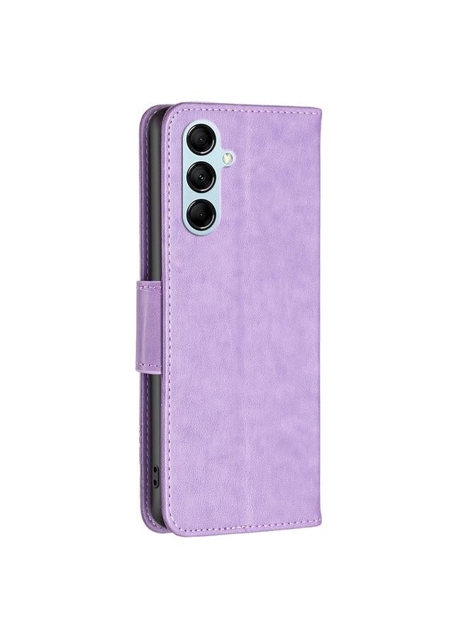 erorex Case For Samsung Galaxy M14 5G Two Butterflies Embossing Leather Phone Case - Image 3