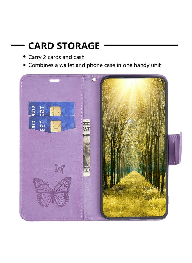 erorex Case For Samsung Galaxy M14 5G Two Butterflies Embossing Leather Phone Case - Image 5