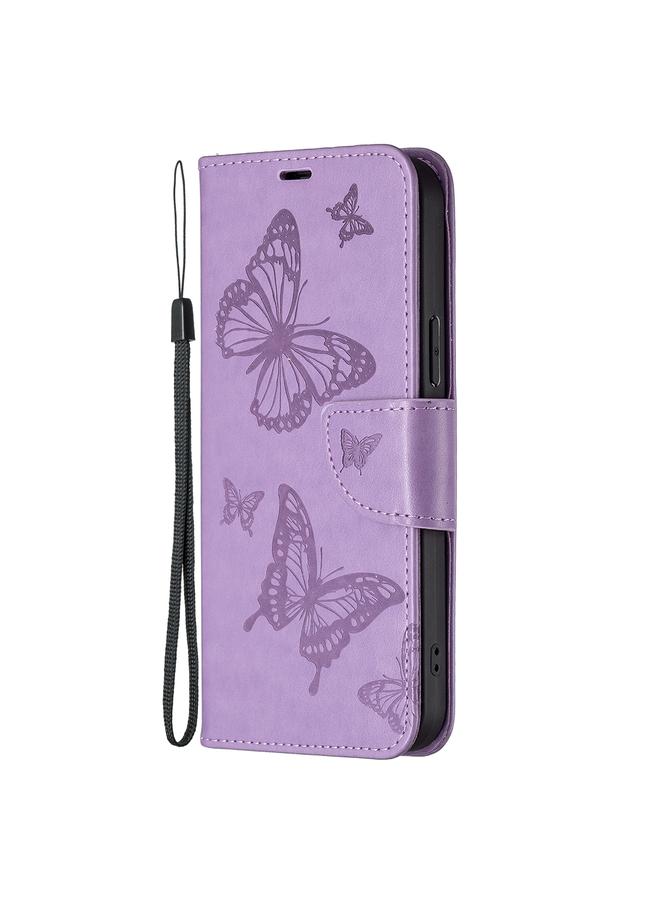 erorex Case For Samsung Galaxy M14 5G Two Butterflies Embossing Leather Phone Case - Image 2