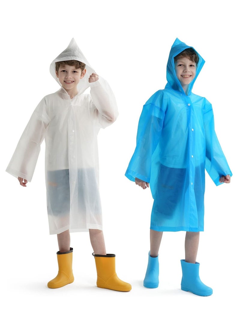 SYOSI Kids Waterproof Rain Coat, EVA Portable Rain Poncho, for Girls Boys Toddler Rainwear Rain Jacket Cape, Reusable Children Raincoat for Outdoor Climbing Cycling Hiking Camping  - Image 1
